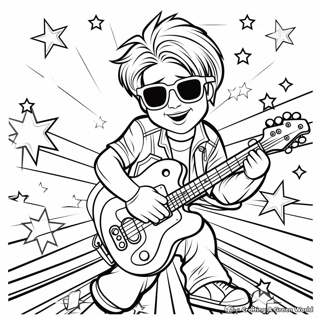 Pop Star Musician Coloring Pages 3