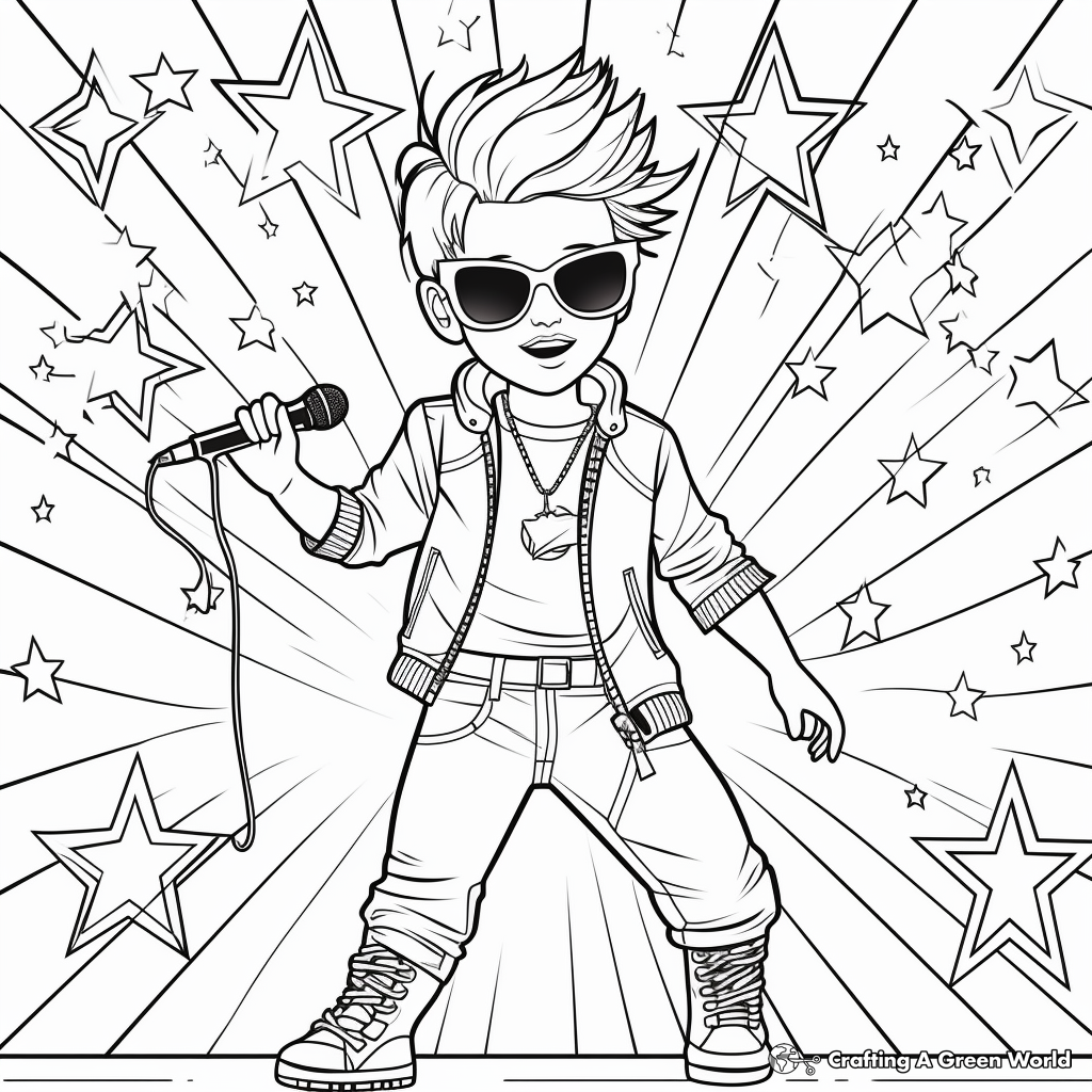 Pop Star Musician Coloring Pages 4