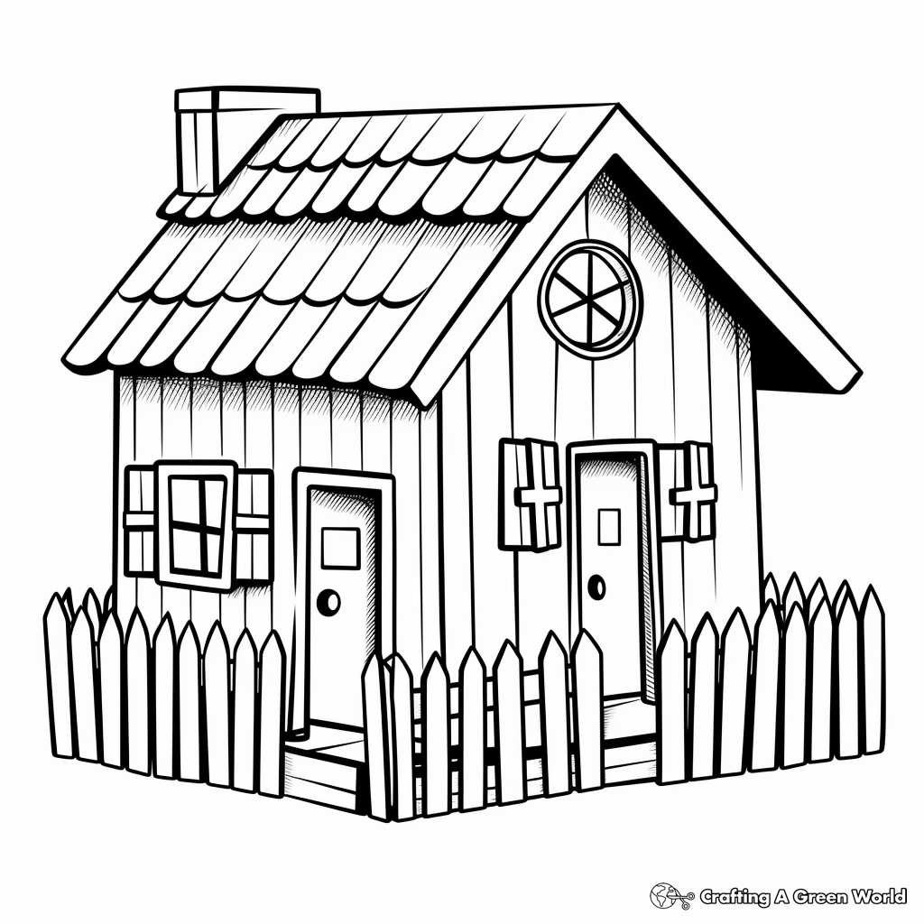 Popsicle Stick House Coloring Pages 1