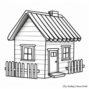 Popsicle Stick House Coloring Pages 4