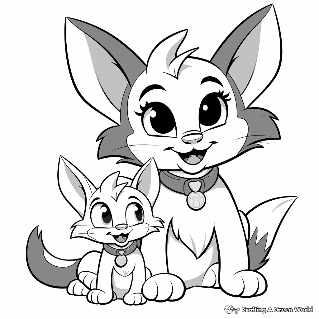 Popular Cartoon Cats: Tom and Jerry Coloring Pages 1