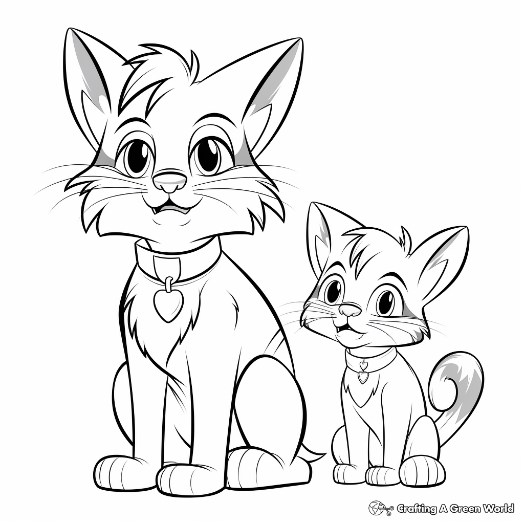 Popular Cartoon Cats: Tom and Jerry Coloring Pages 2