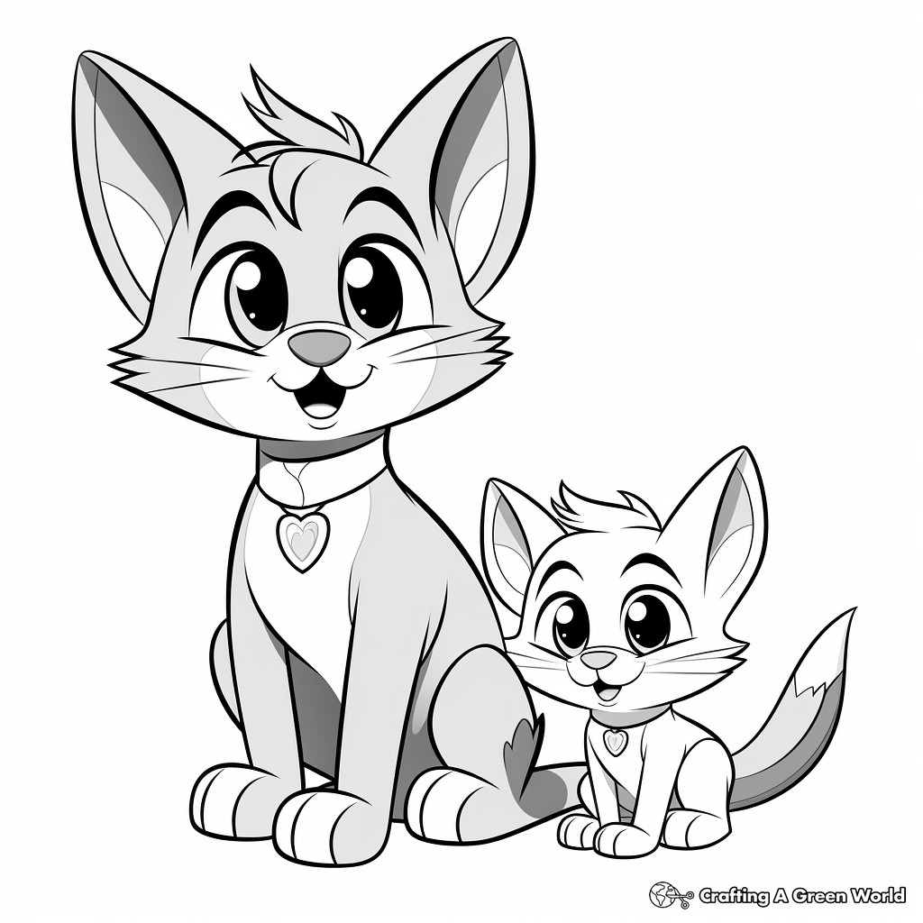 Popular Cartoon Cats: Tom and Jerry Coloring Pages 4