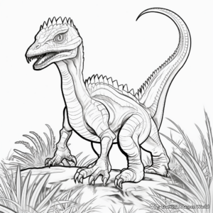 Popular Jurassic Park Dilophosaurus Scene Coloring Pages 4