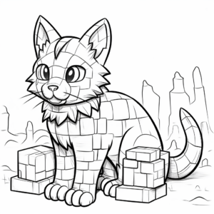 Popular Minecraft Black Cat Coloring Pages 2