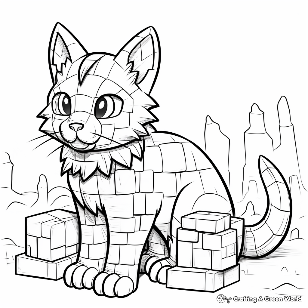 Popular Minecraft Black Cat Coloring Pages 2
