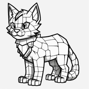 Popular Minecraft Black Cat Coloring Pages 3