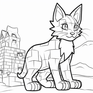 Popular Minecraft Black Cat Coloring Pages 4
