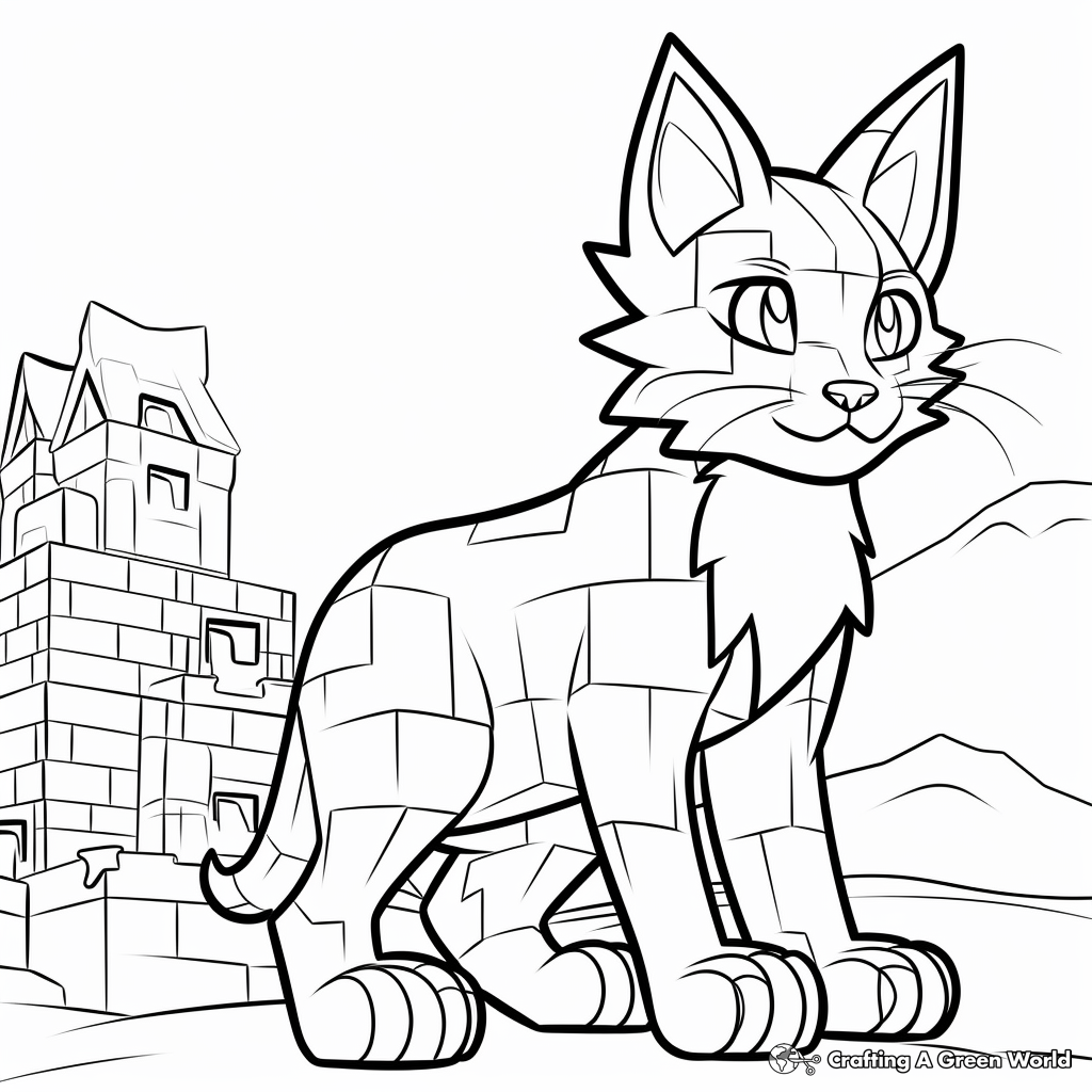 Popular Minecraft Black Cat Coloring Pages 4