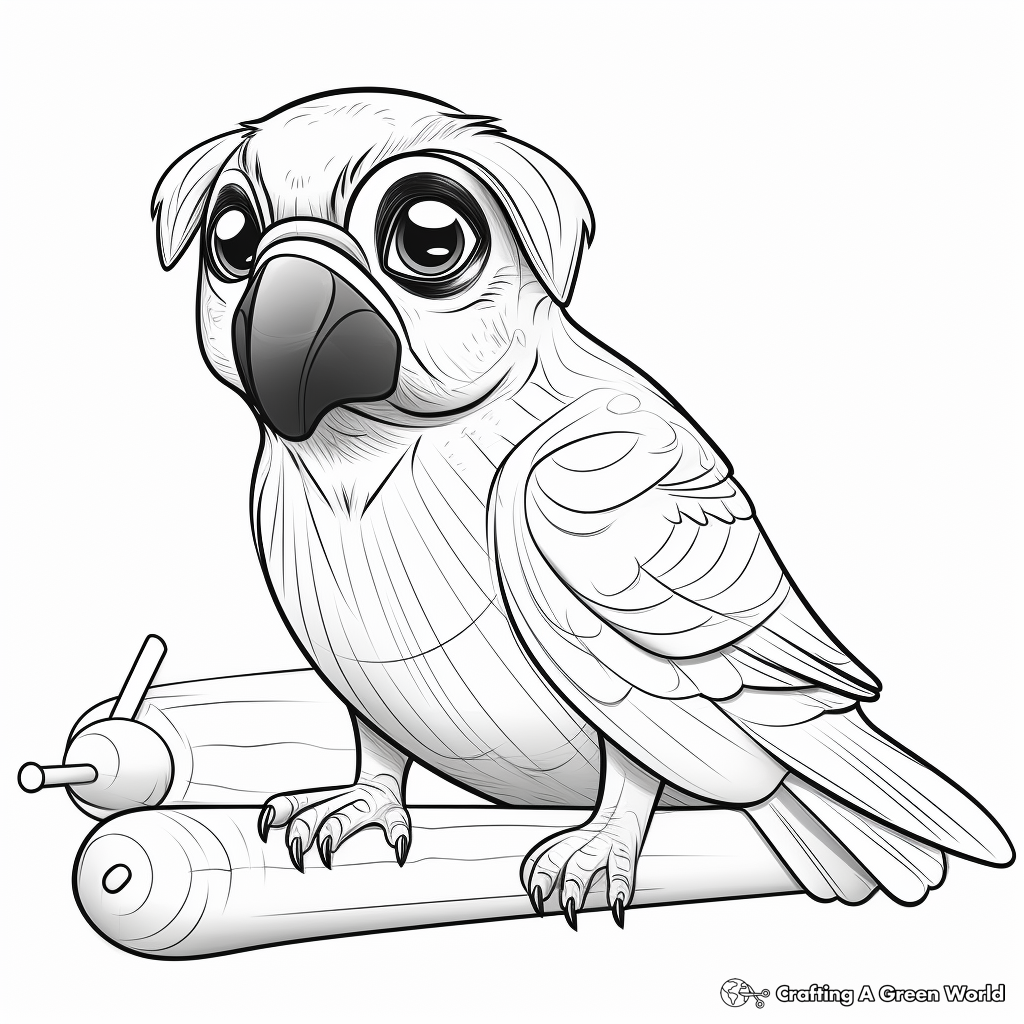 Popular Pets Pug and Parrot Coloring Pages 3