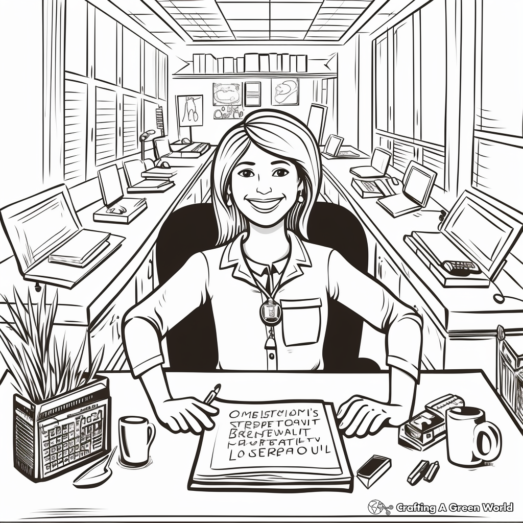 Positive Affirmation Coloring Sheets for Administrative Professionals Day 1