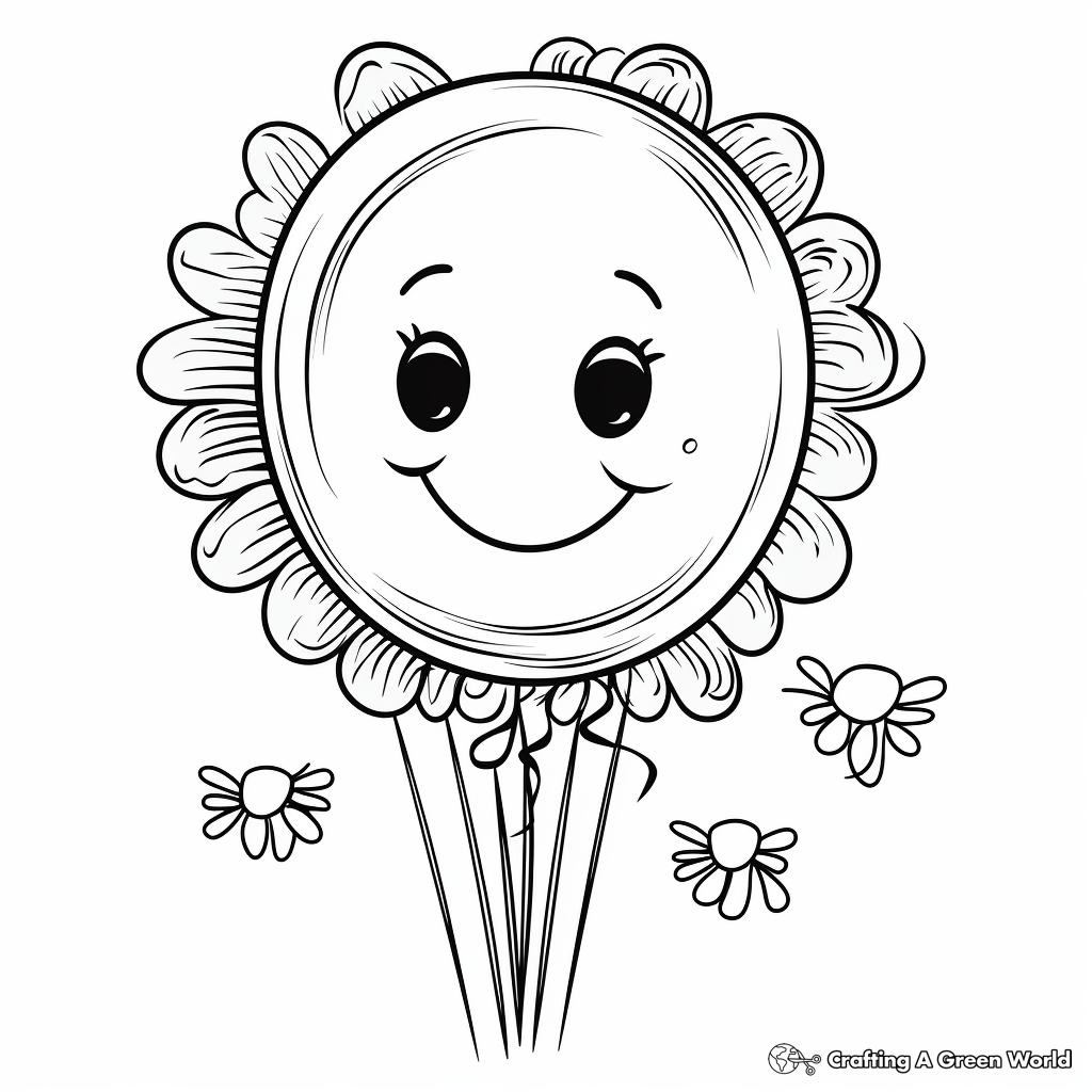 Positive Vibes Only Smiley Balloon Coloring Pages 2