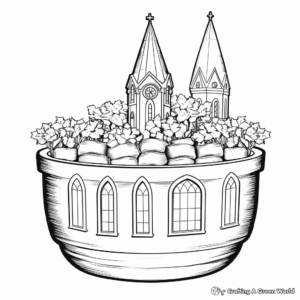 Pot of Gold at the End of the Rainbow Coloring Pages 1