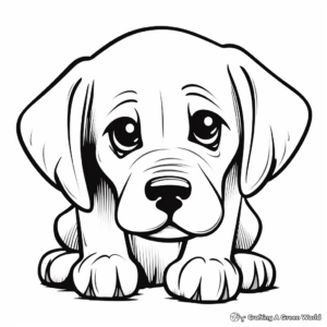 Pouting Puppy Face Coloring Pages 1