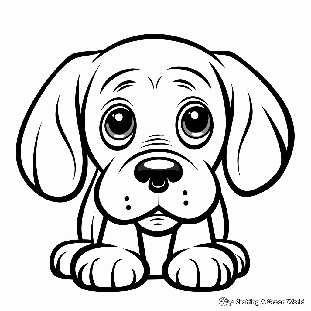 Pouting Puppy Face Coloring Pages 2
