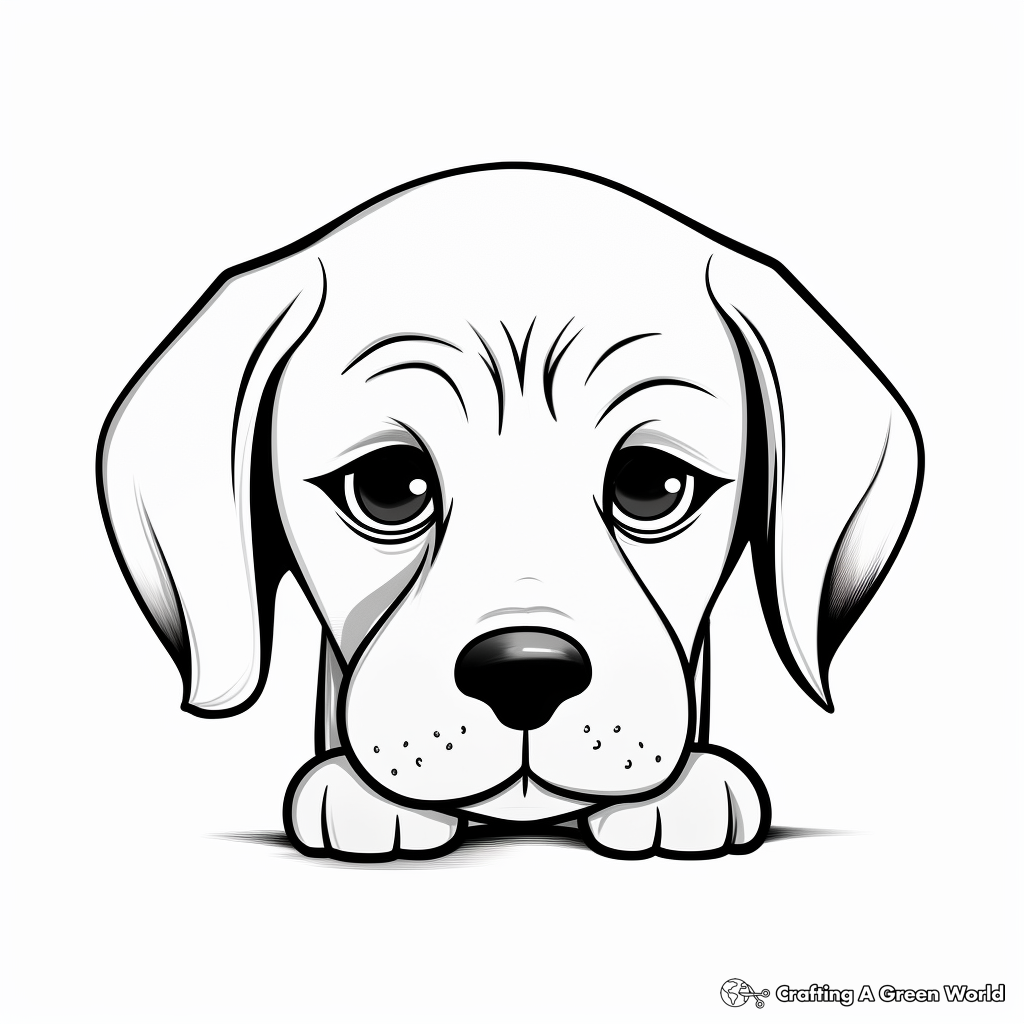 Pouting Puppy Face Coloring Pages 3