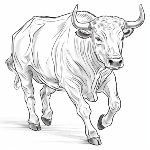 Powerful Charging Bull Coloring Pages 2