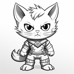 Powerful Super Kitty Warrior Coloring Pages 1