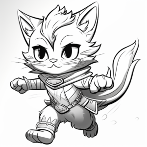 Powerful Super Kitty Warrior Coloring Pages 2