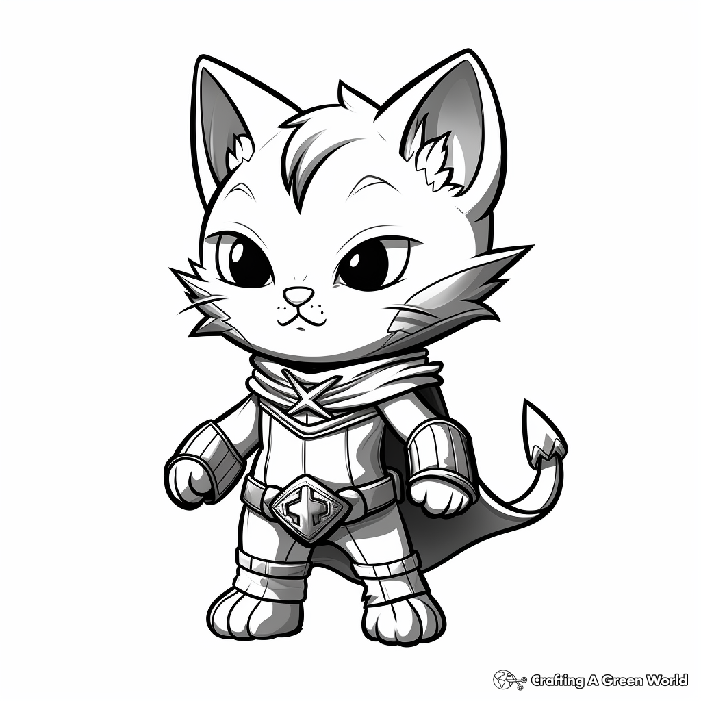 Powerful Super Kitty Warrior Coloring Pages 3