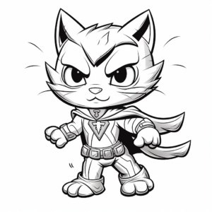 Powerful Super Kitty Warrior Coloring Pages 4
