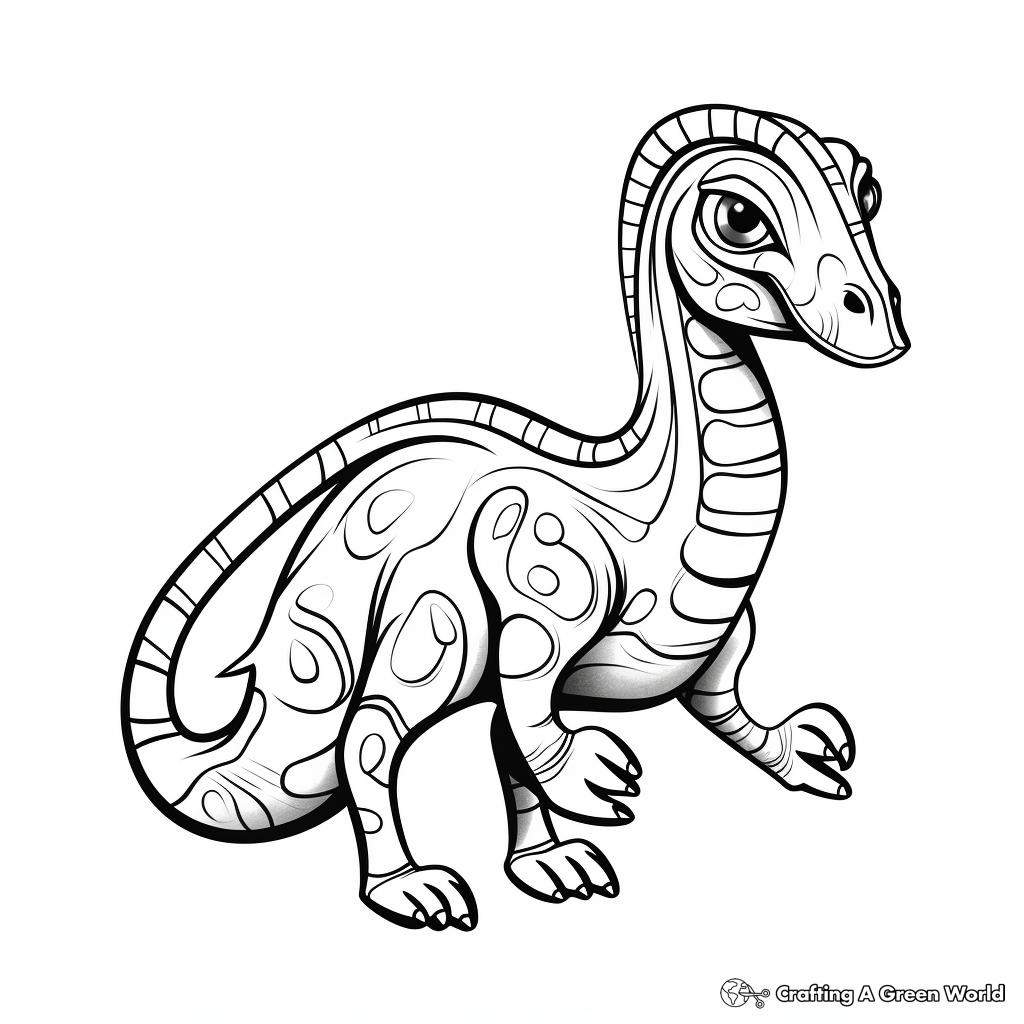 Prancing Parasaurolophus Dinosaur Coloring Pages 1