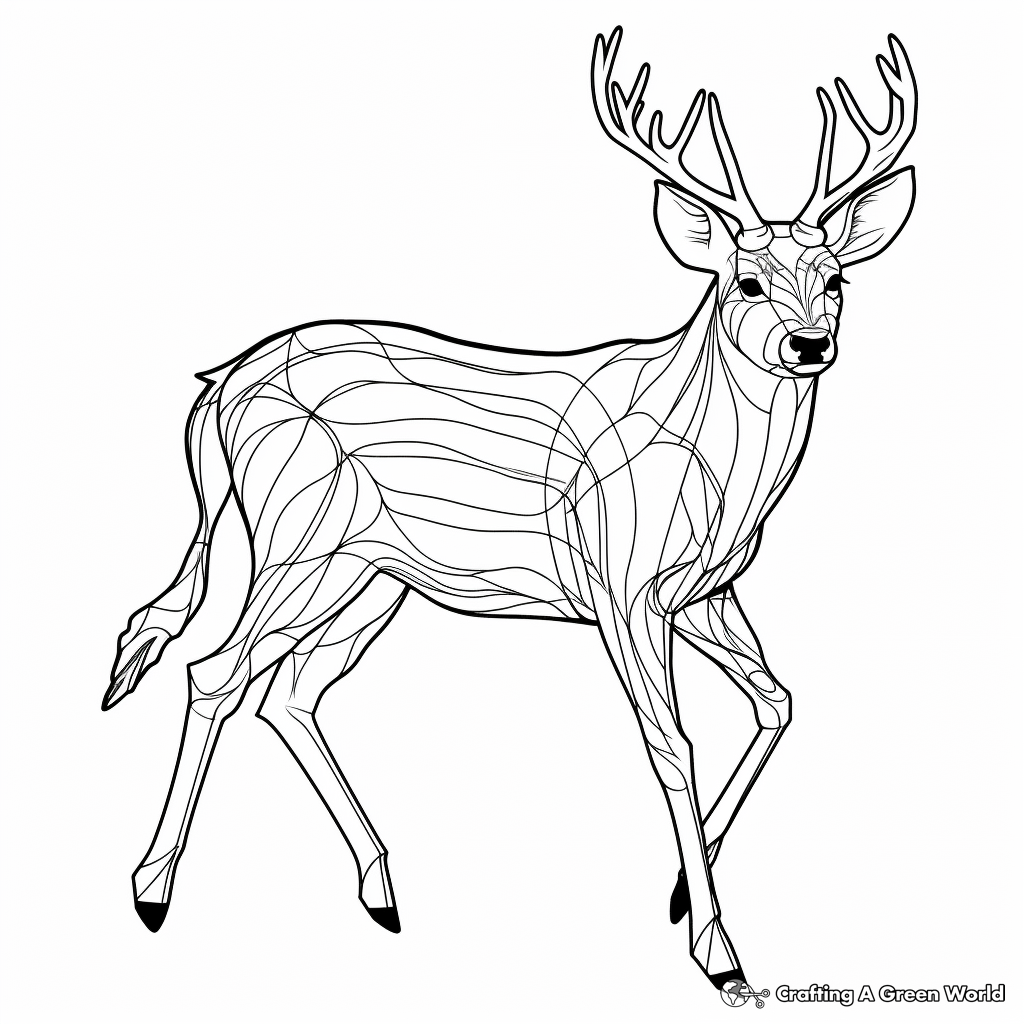 Prancing Sika Deer Coloring Pages 2