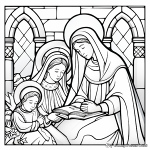 Prayerful St. Monica and St. Augustine Coloring Pages 1