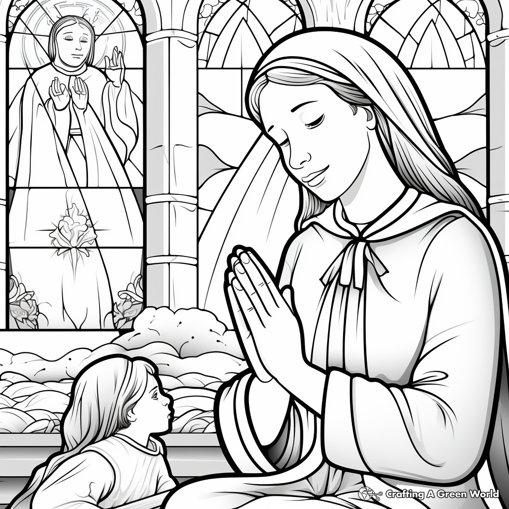 Prayerful St. Monica and St. Augustine Coloring Pages 4