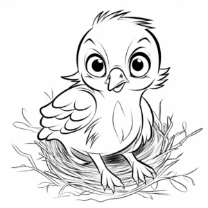 Precious Pigeon Chick Coloring Pages 2