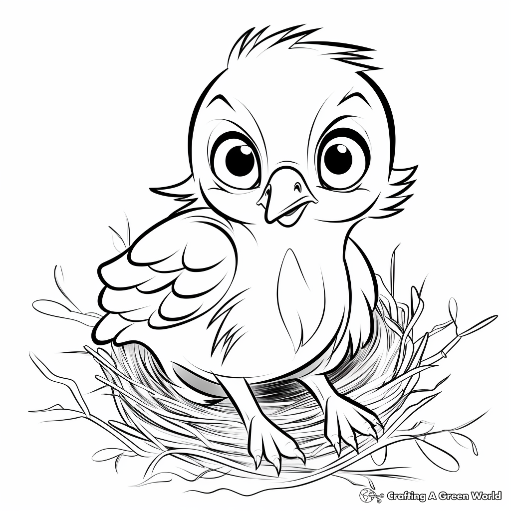 Precious Pigeon Chick Coloring Pages 2
