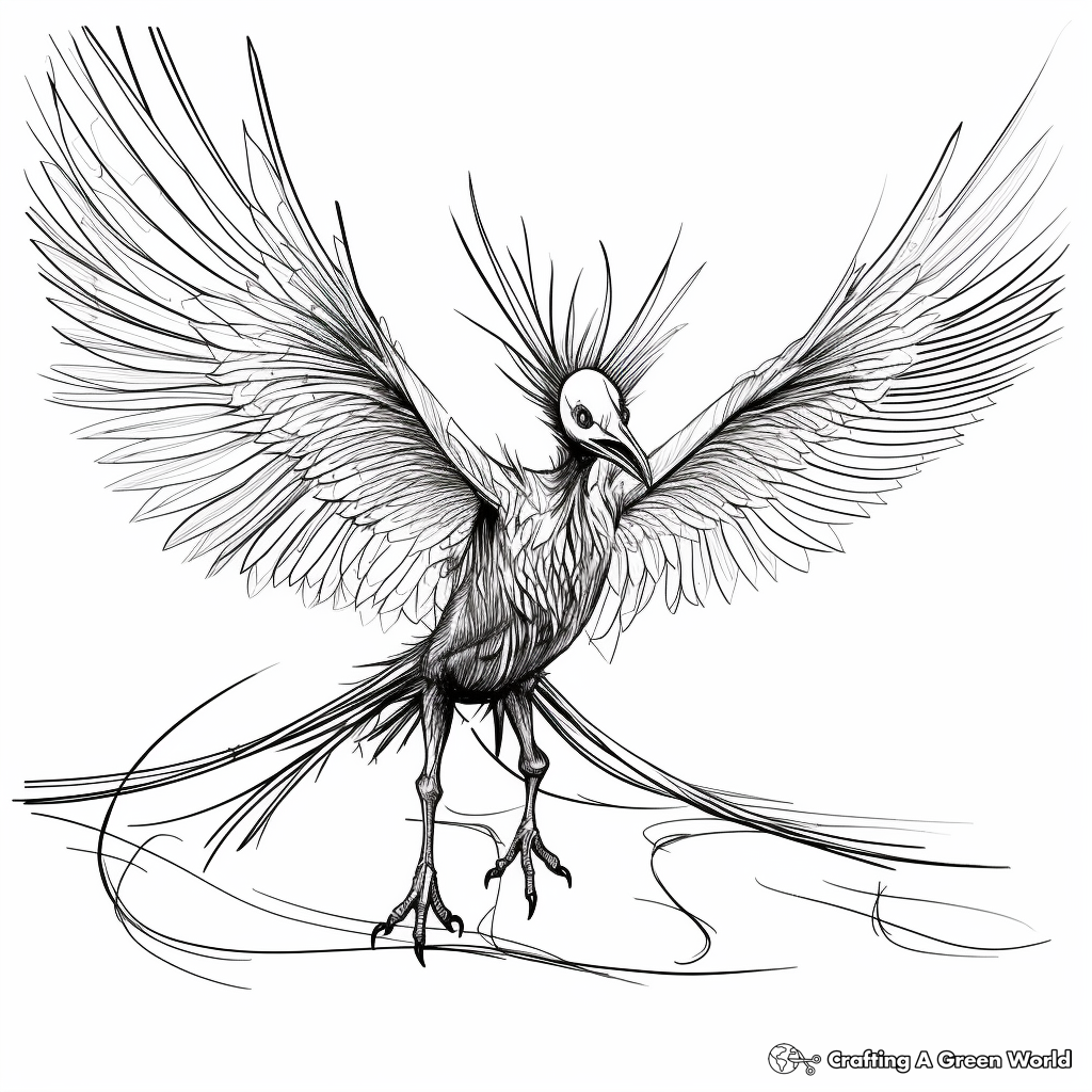 Precise Black Microraptor Coloring Pages for Adults 2