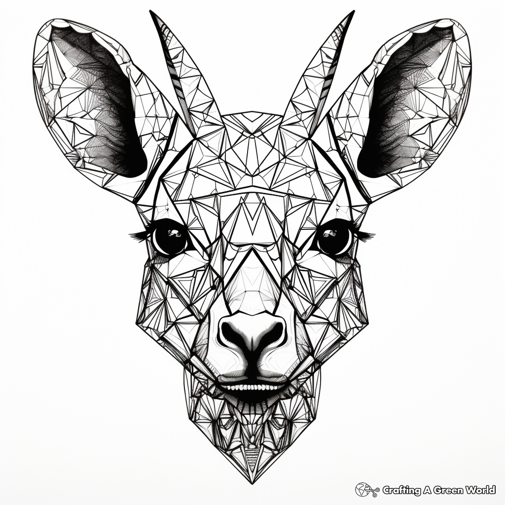 Precise Detail Kangaroo Face Coloring Pages 2