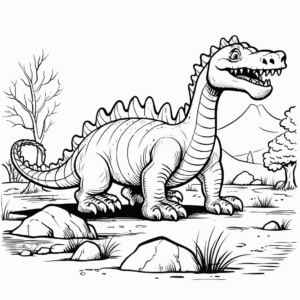 Prehistoric Amargasaurus Scene Coloring Pages 2