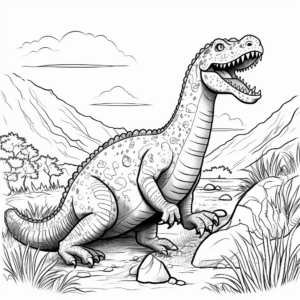 Prehistoric Amargasaurus Scene Coloring Pages 3