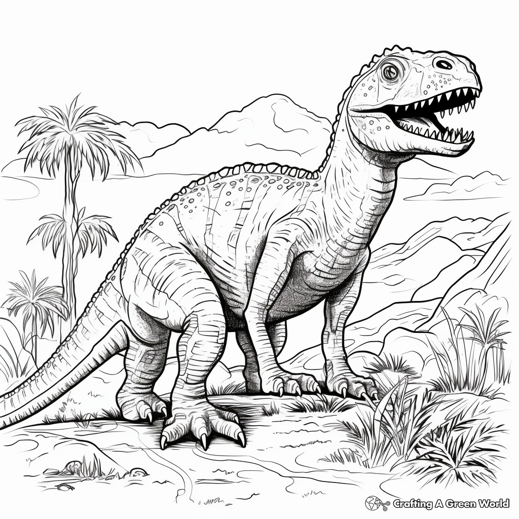 Prehistoric Amargasaurus Scene Coloring Pages 4