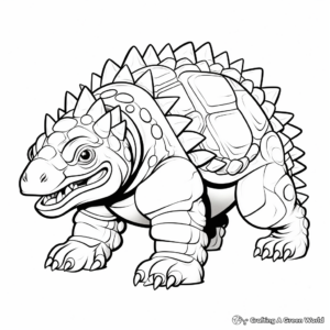 Prehistoric Ankylosaurus vs Predator Coloring Pages 4