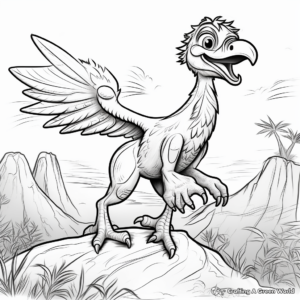Prehistoric Atrociraptor Scene Coloring Pages 1