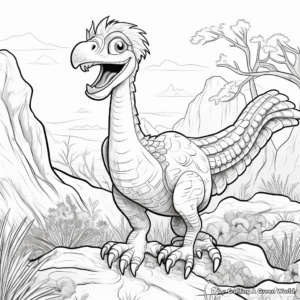 Prehistoric Atrociraptor Scene Coloring Pages 4