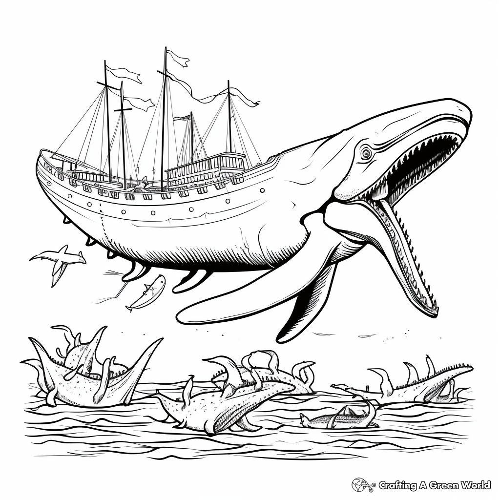 Prehistoric Blue Whales Coloring Pages 1