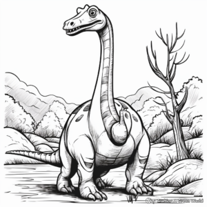 Prehistoric Brachiosaurus Coloring Pages 1