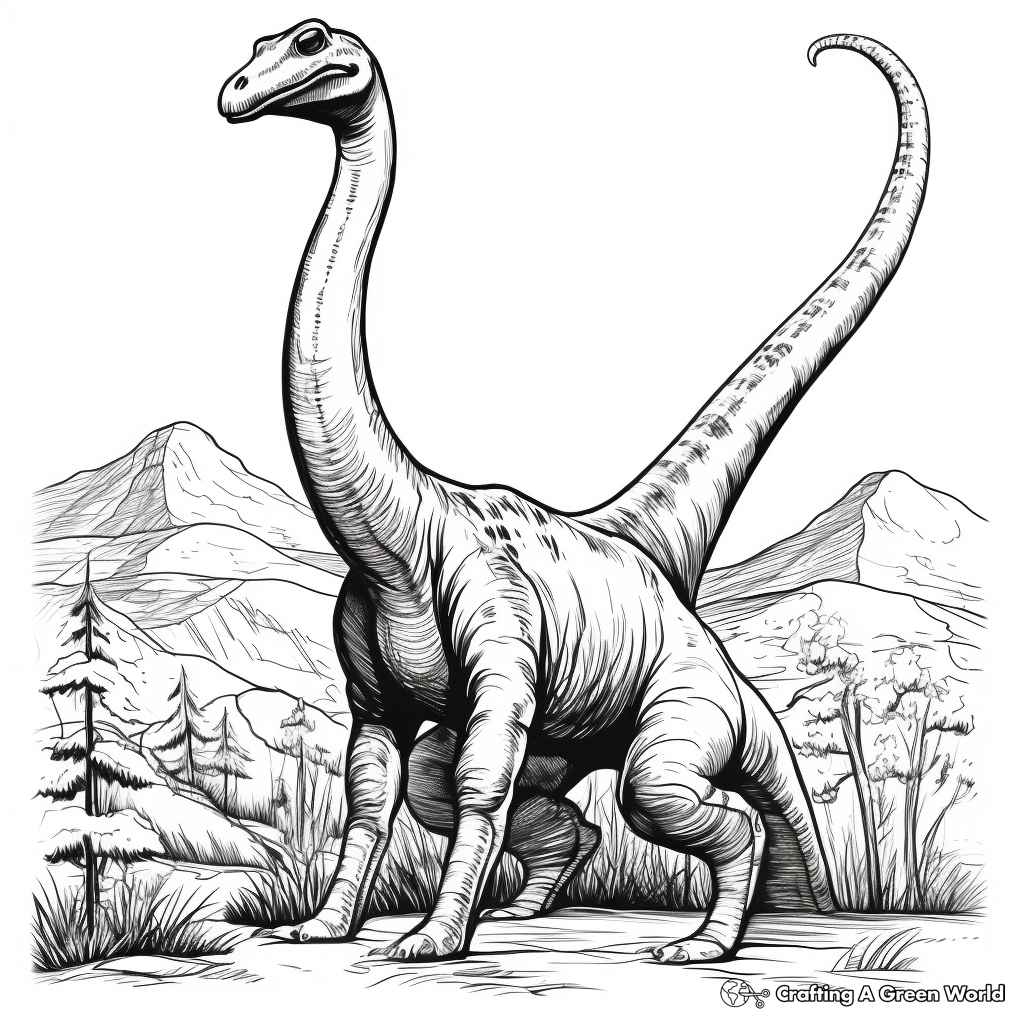 Prehistoric Brachiosaurus Coloring Pages 2
