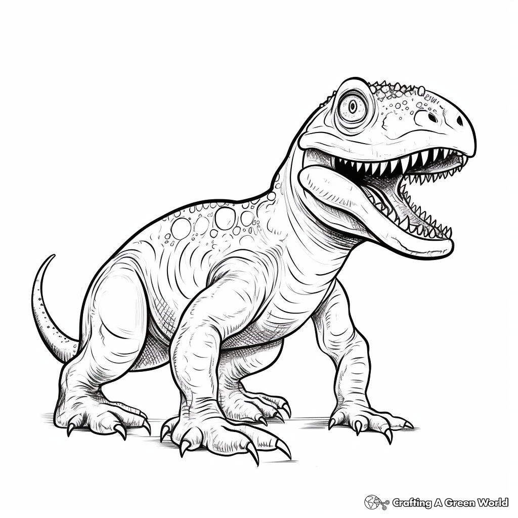 Prehistoric Ceratosaurus Coloring Pages for Adults 3