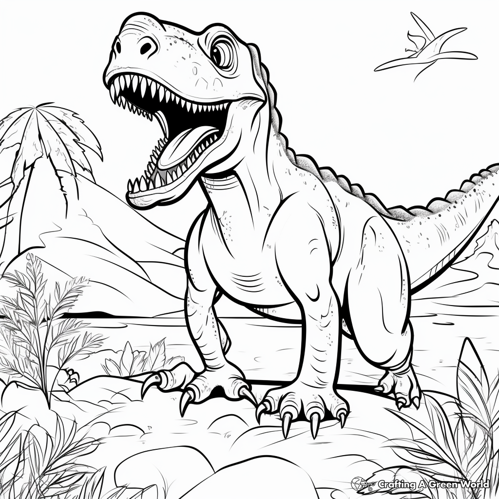 Prehistoric Ceratosaurus Coloring Pages for Adults 4