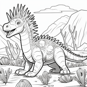 Prehistoric Kentrosaurus Scene Coloring Pages 3