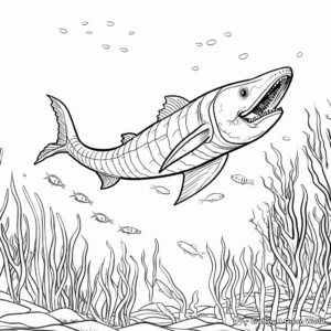 Prehistoric Mosasaurus Coloring Pages for Kids 1