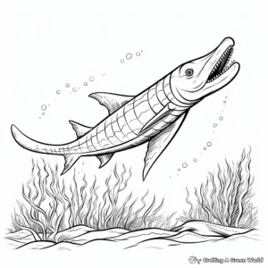 Prehistoric Mosasaurus Coloring Pages for Kids 2
