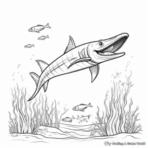 Prehistoric Mosasaurus Coloring Pages for Kids 3