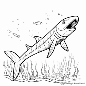 Prehistoric Mosasaurus Coloring Pages for Kids 4