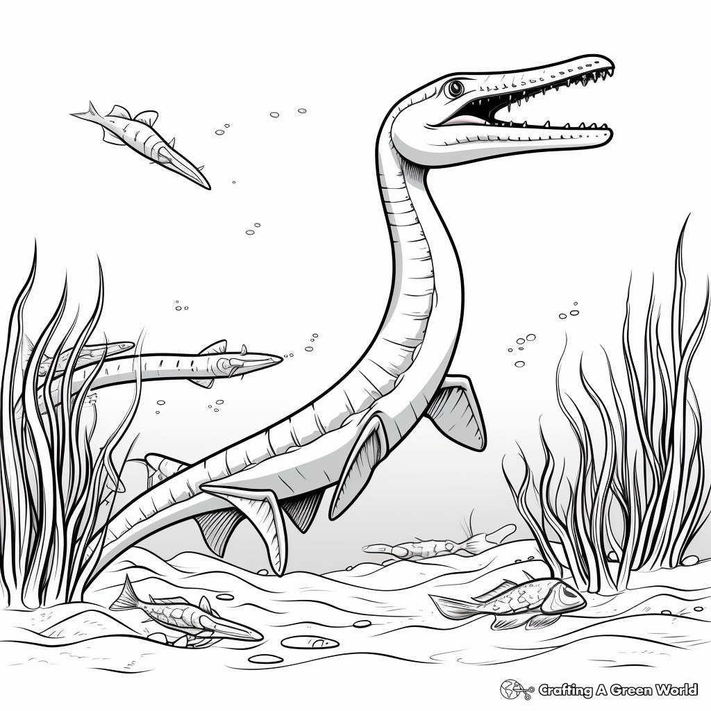 Prehistoric Plesiosaurus Coloring Pages 3